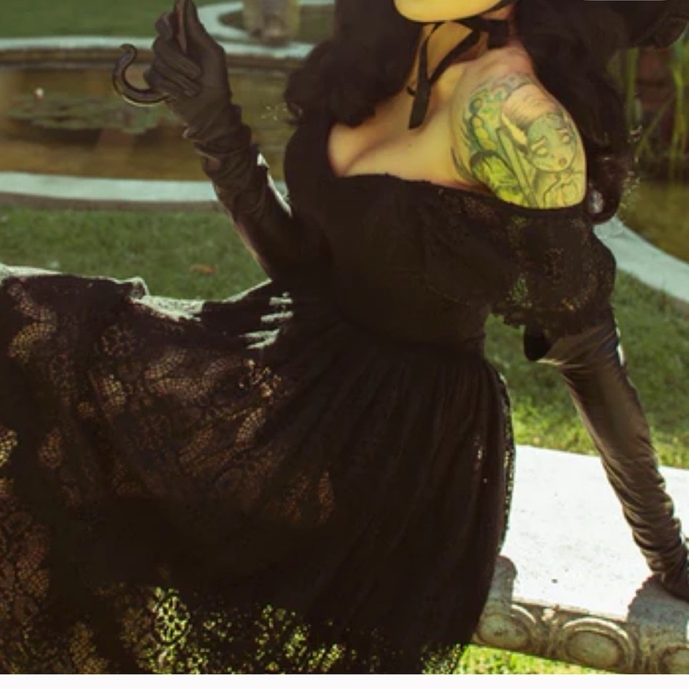 Elegant Black Lace Off-Shoulder Top